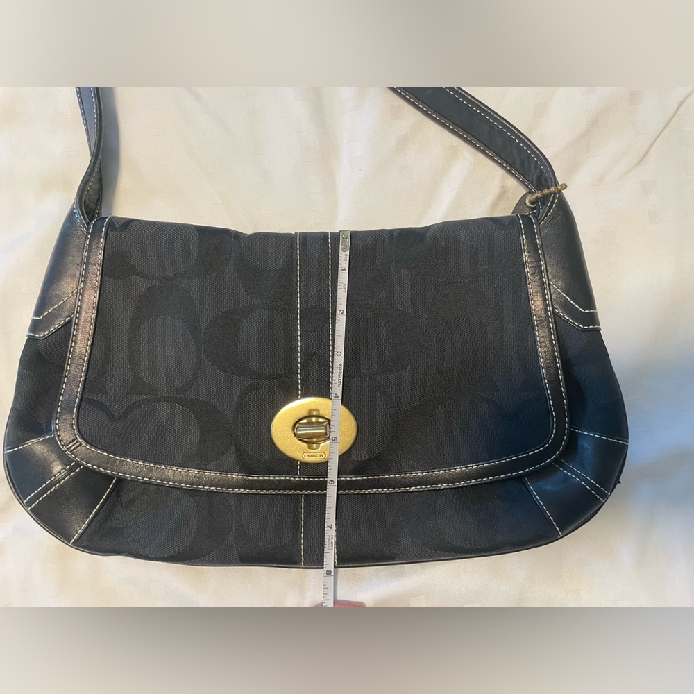Coach Leather and Cloth Classic Black Bag